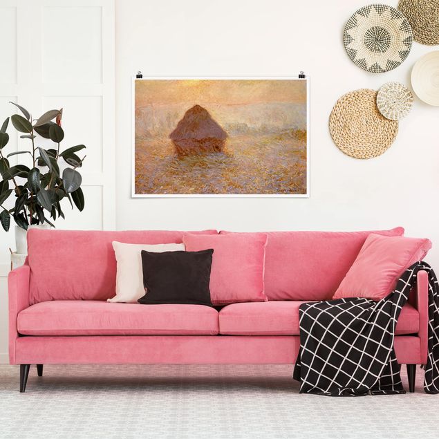 Tableau paysages Claude Monet - La meule de foin dans la brume