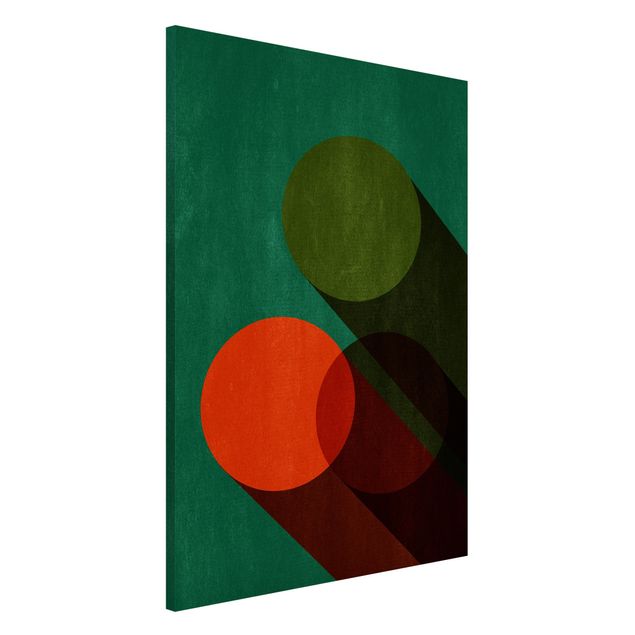 Déco mur cuisine Formes abstraites - Cercles en vert et rouge