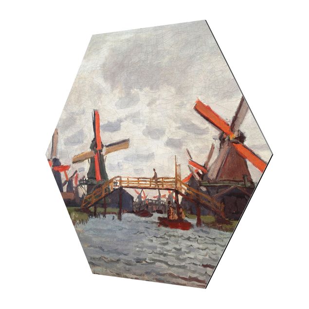 Tableaux reproductions Claude Monet - Moulins à vent à Westzijderveld près de Zaandam