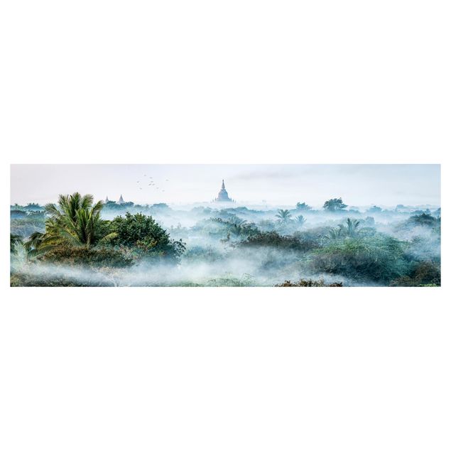 Revêtement mural cuisine - Morning Fog Over The Jungle Of Bagan