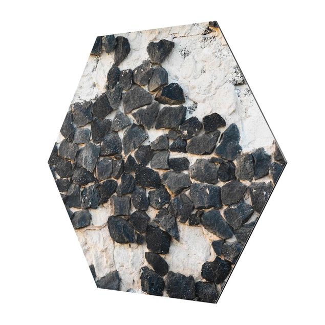 Tableau décoration Mur avec pierres noires