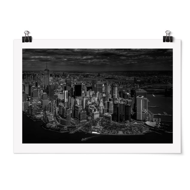 Posters en noir et blanc New York - Manhattan vu du ciel