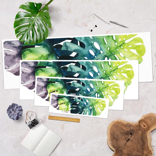 Poster panoramique fleurs - Exotic Foliage - Monstera