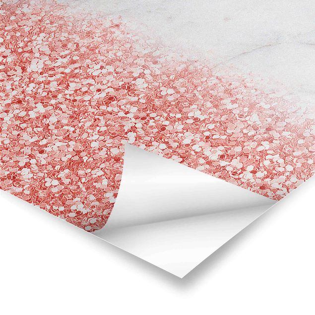 Tableaux Marbre avec confettis roses
