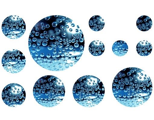 Sticker mural - No.519 Circles Dark Bubbles 12s Set