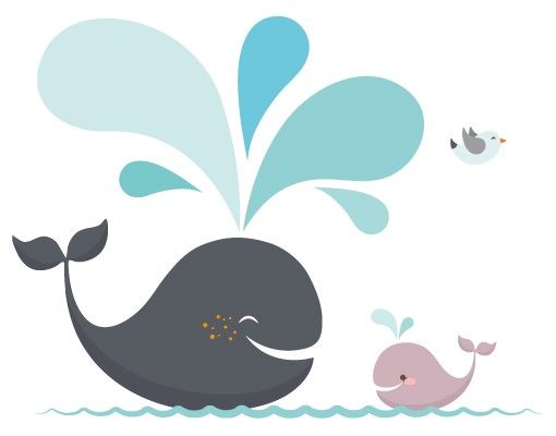 Stickers fenêtre animaux Joyeuses baleines