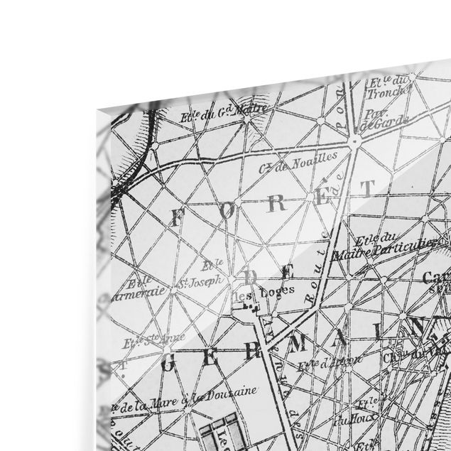 Fonds de hotte - Vintage Map St Germain Paris - Carré 1:1