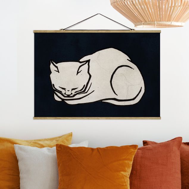 Décorations cuisine Illustration d'un chat endormi