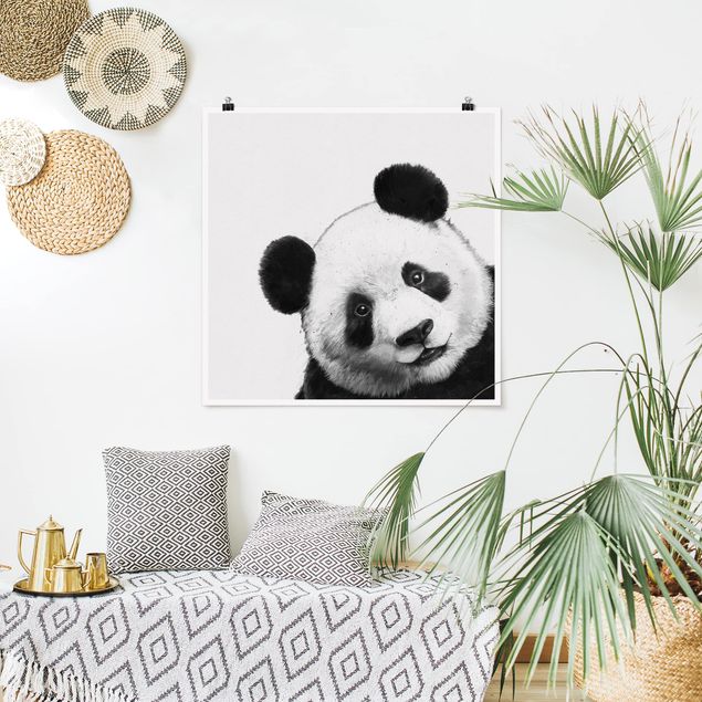 Tableau pandas Illustration Panda Dessin Noir Et Blanc