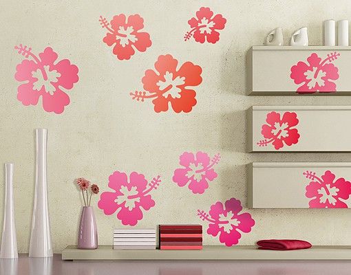 Stickers muraux fleurs No.546 Fleurs d'hibiscus