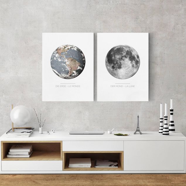 Tableaux modernes Moon And Earth