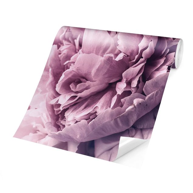 Tapisserie vintage Fleurs de pivoines violettes