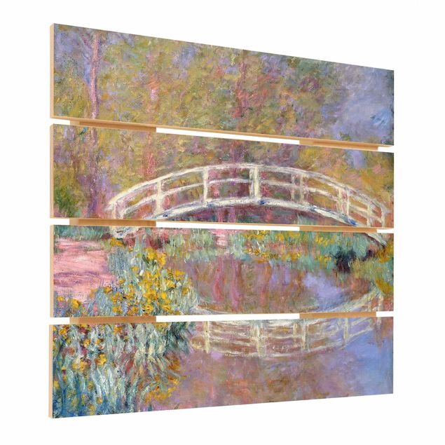 Tableaux en bois avec paysage Claude Monet - Pont du jardin de Monet