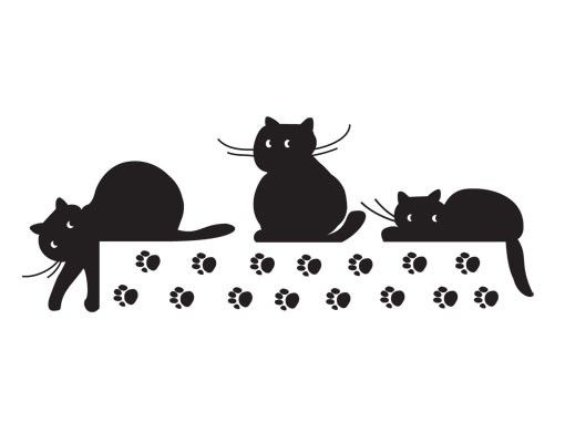Sticker mur animaux No.UL907 Cats Trio