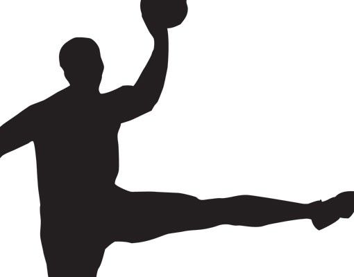Sticker mural sport No.UL911 Handball Jump Shot (tir en suspension)