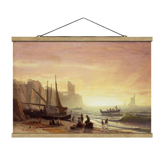 Romantisme tableau Albert Bierstadt - La flotte de pêche