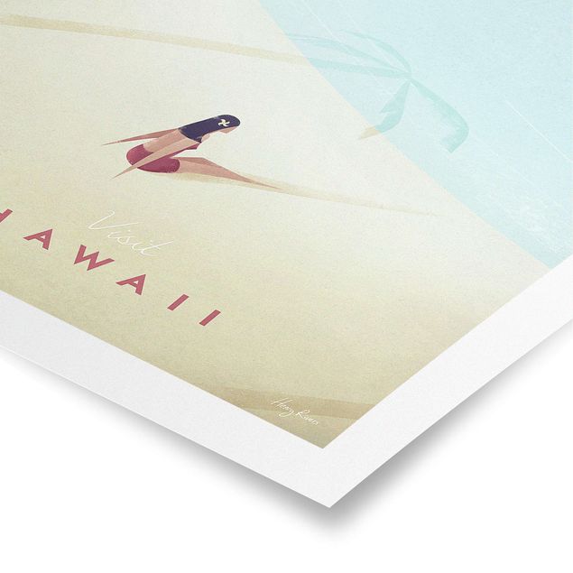 Tableaux plage Poster de voyage - Hawaii