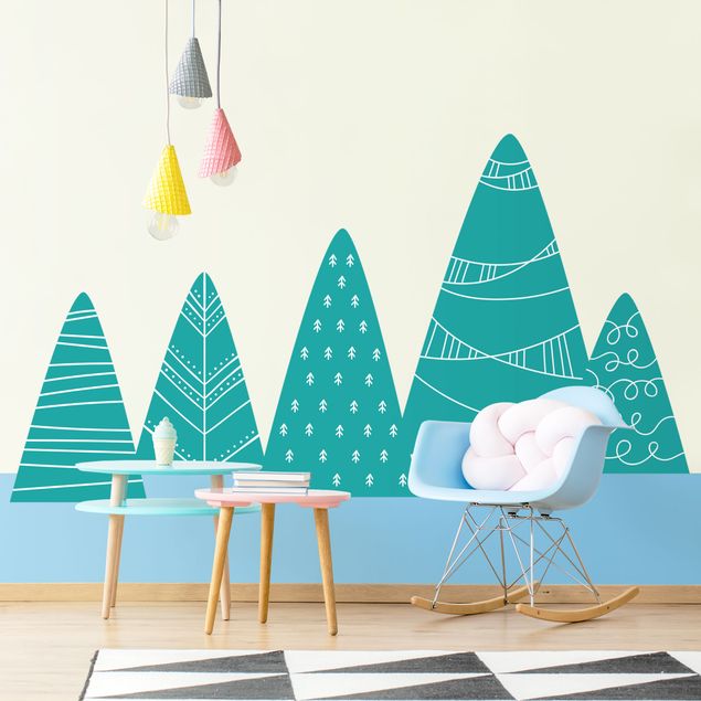 Sticker mural - Mountains With Pattern
