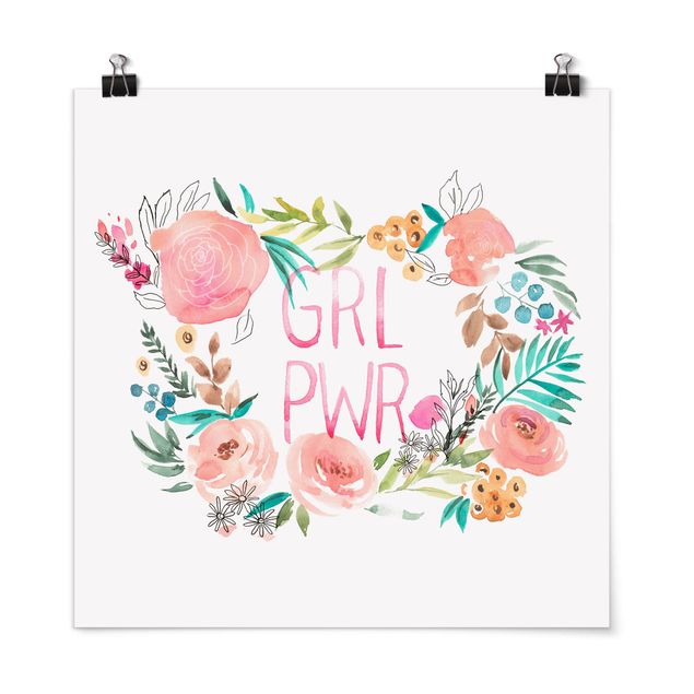 Tableau fleurs Pink Flowers - Girl Power