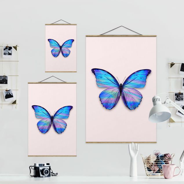 Tableaux reproductions Papillon Holographique