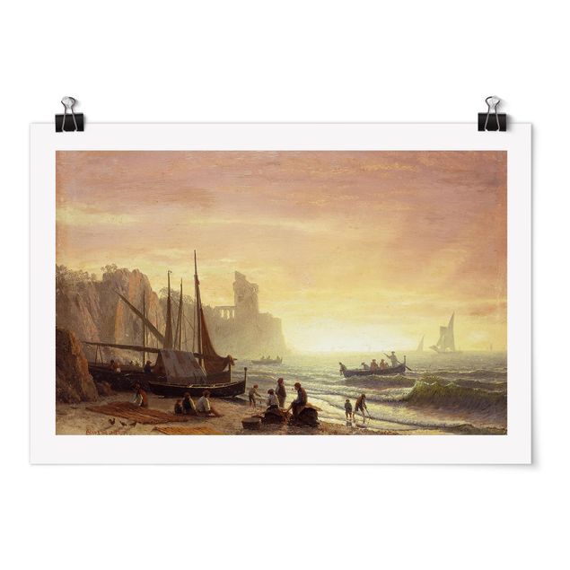 Tableaux romantisme Albert Bierstadt - La flotte de pêche