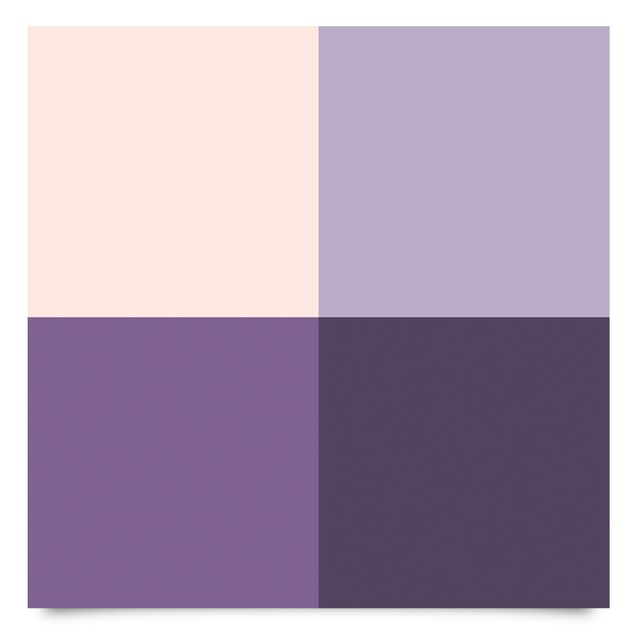 Film adhésif - 3 Violet Squares Flower Colours & Light Contrast Colours