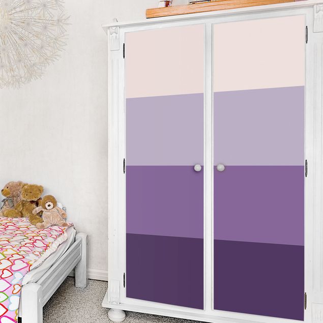 Film adhésif mural 3 Violet Stripes Flower Colours & Light Contrast Colours