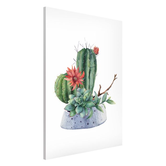 Déco murale cuisine Illustration de cactus à l'aquarelle
