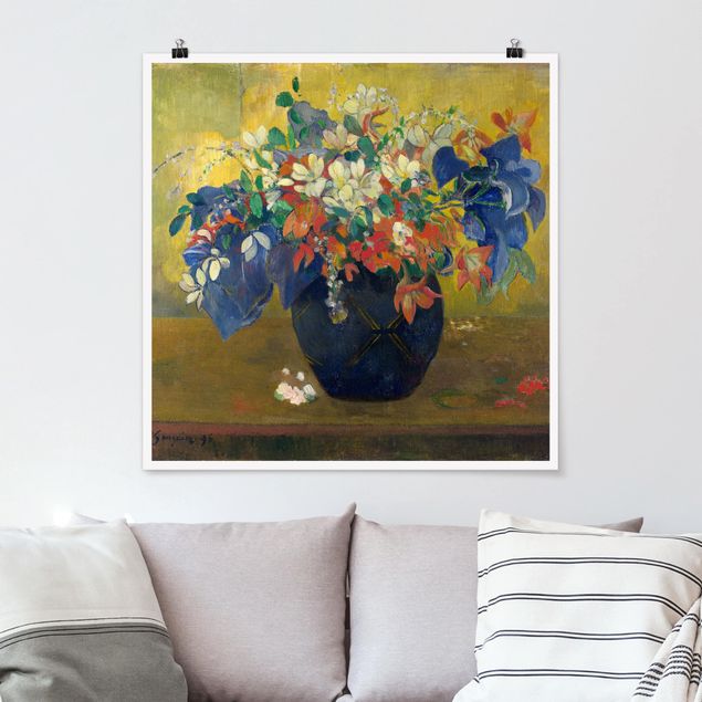 Toile impressionniste Paul Gauguin - Fleurs dans un vase