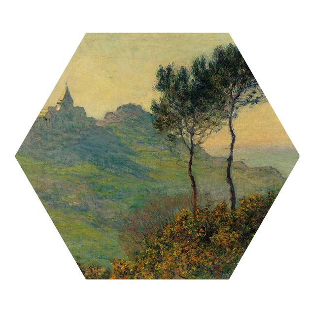 Tableaux Claude Monet Claude Monet - L'église de Varengeville au soleil couchant