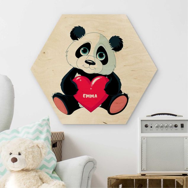 Déco chambre bébé Panda au cœur