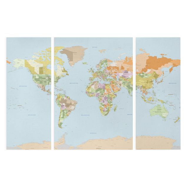 Tableau multicolore Carte politique du monde