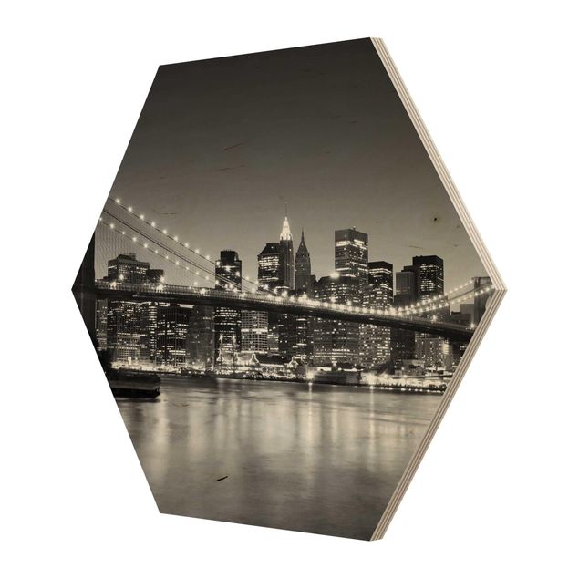 Hexagone en bois - Brooklyn Bridge in New York II
