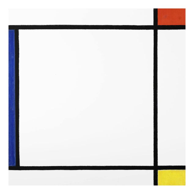 Fond de hotte verre Piet Mondrian - Composition III avec rouge, jaune et bleu