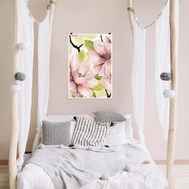 Tableau fleurs Magnolia Blushing II