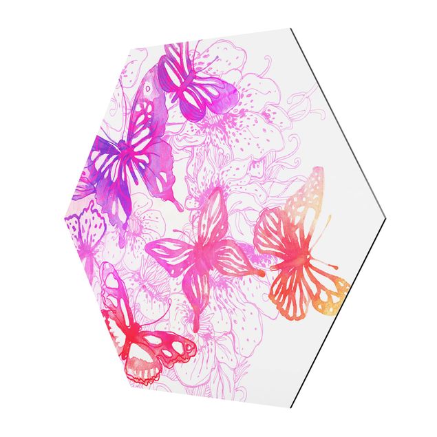 Tableau hexagonal Magnifiques papillons