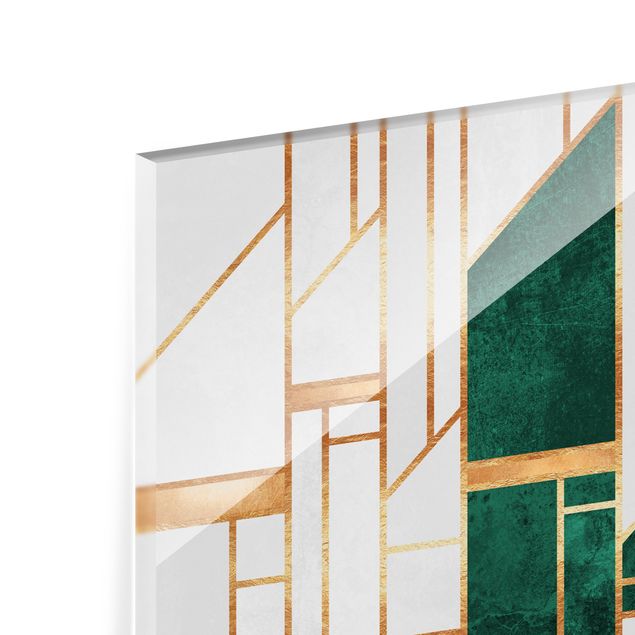 Fonds de hotte - Emerald And gold Geometry  - Format paysage 4:3