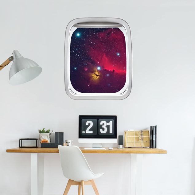 Stickers muraux espace Aircraft Window Colourful Galaxy