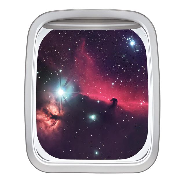 Stickers muraux espace Aircraft Window Horse In Space