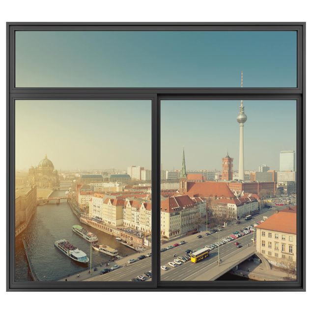 Déco mur cuisine Fenêtre Noire Matin à Berlin