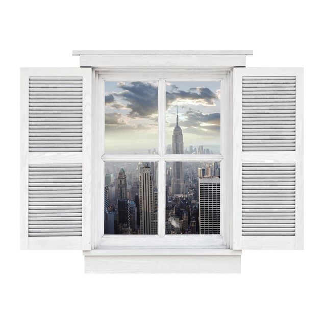 Décorations cuisine Fenêtre à battant Lever de soleil à New York