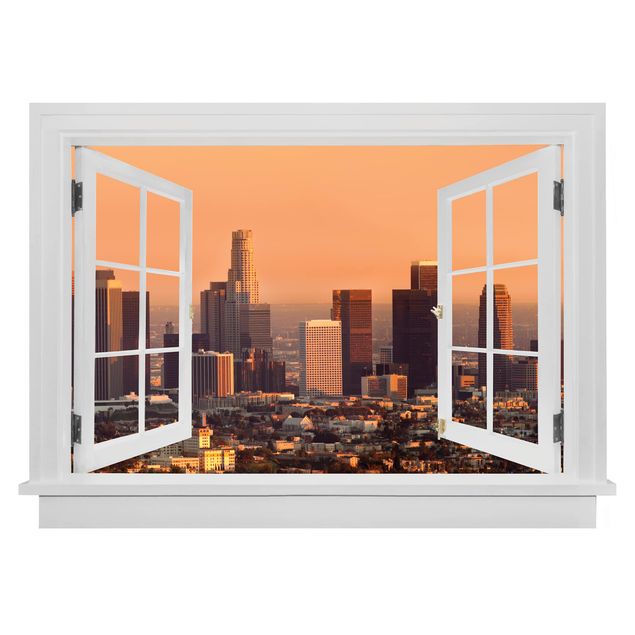 Déco murale cuisine Fenêtre ouverte Skyline de Los Angeles