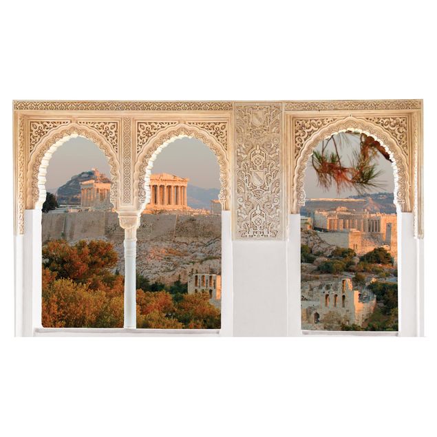 Stickers muraux 3d Fenêtre décorée Acropolis
