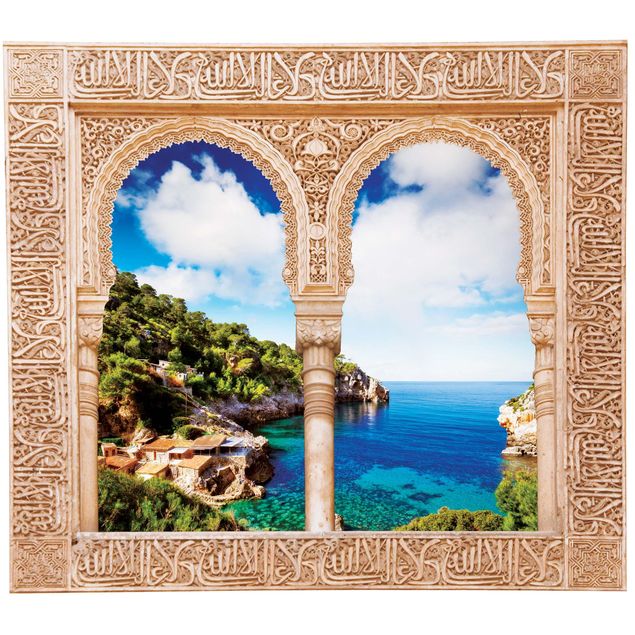 Stickers muraux iles Decorated Window Cala De Deia In Majorca