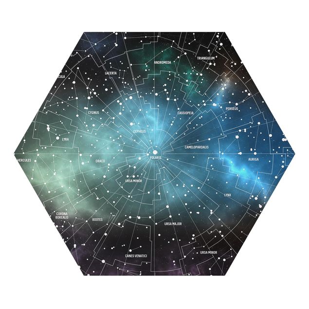 Tableaux noirs Carte des Constellations Stellaires Nébuleuse Galactique
