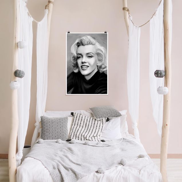 Posters en noir et blanc Marilyn en privé