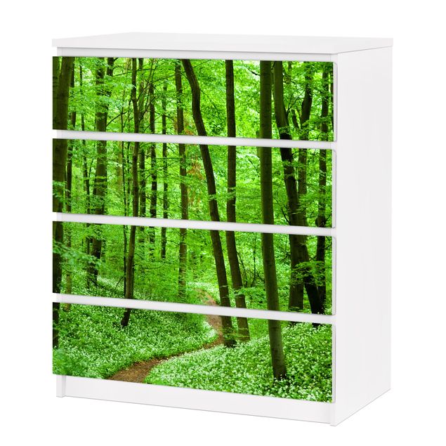Papier adhésif pour meuble IKEA - Malm commode 4x tiroirs - Romantic Forest Track