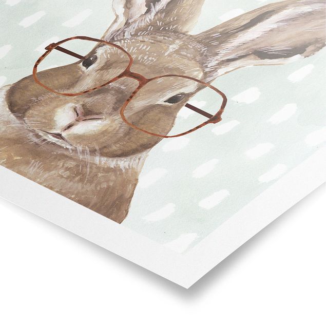 Poster animaux Animaux avec lunettes - Lapin