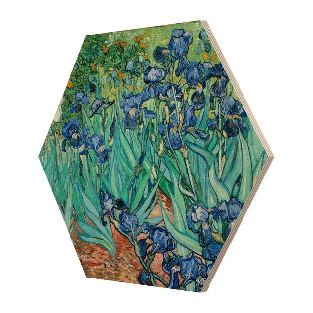 Tableaux en bois avec fleurs Vincent Van Gogh - Iris