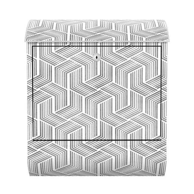 Boîte aux lettres originale 3D Pattern With Stripes In Silver